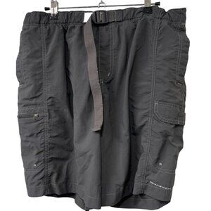 Columbia Men's Shorts Size L Hybrid Mesh Gray Flexible Built In Belt Cargo